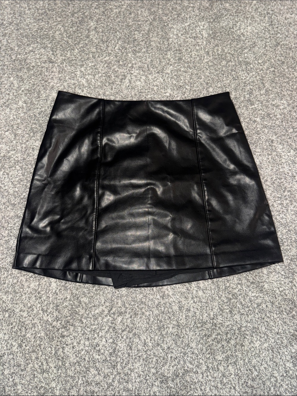 Abercrombie & Fitch Black Faux Leather Mini Skirt
